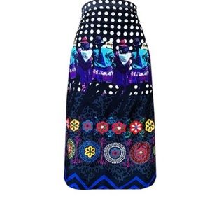 Agustina Perú Pencil skirt print and embroidery